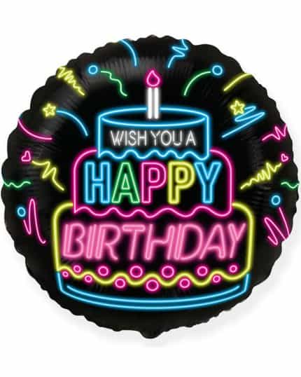 Круг С Днем Рождения (неоновые огни)