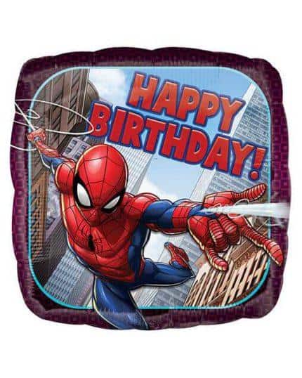 Шар Квадрат Человек Паук Happy Birthday